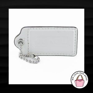 2.5" Large COACH IVORY WHITE PATENT LEATHER KEY FOB BAG CHARM KEYCHAIN HANG TAG